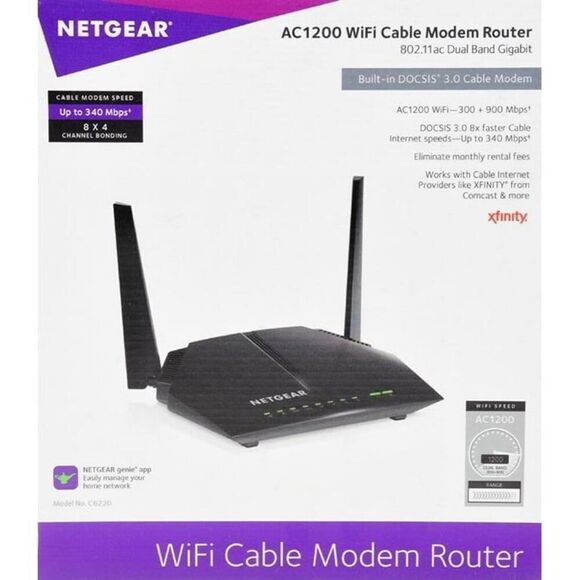 NETGEAR R6120-100NAR AC1200 Dual Band WiFi Router - Picture 3 of 6